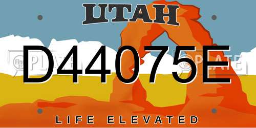 D44075E Utah License Plate