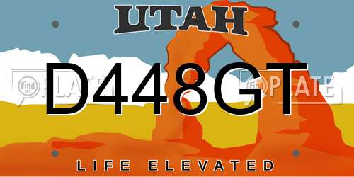 D448GT Utah License Plate