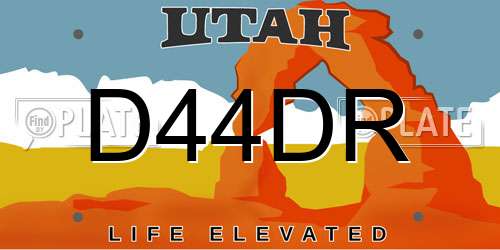 D44DR Utah License Plate