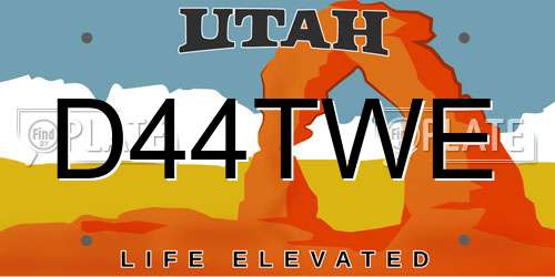 D44TWE Utah License Plate
