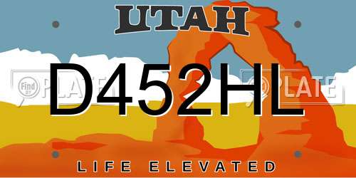 D452HL Utah License Plate