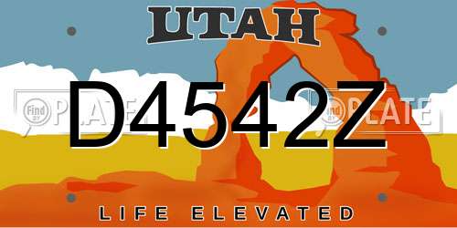 D4542Z Utah License Plate