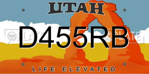D455RB Utah License Plate