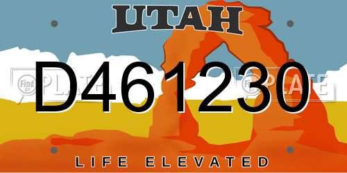 D461230 Utah License Plate
