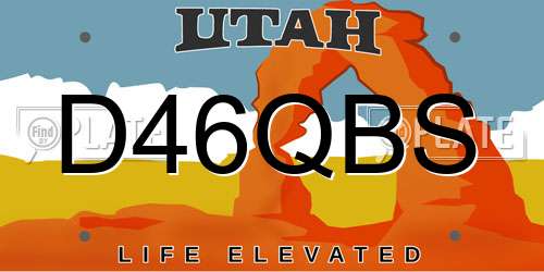 D46QBS Utah License Plate
