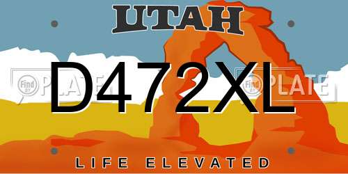 D472XL Utah License Plate
