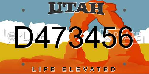 D473456 Utah License Plate