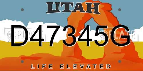 D47345G Utah License Plate