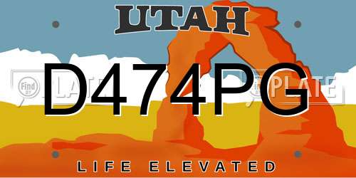 D474PG Utah License Plate