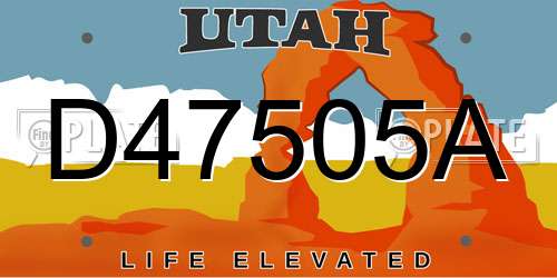 D47505A Utah License Plate
