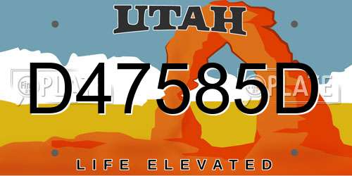 D47585D Utah License Plate