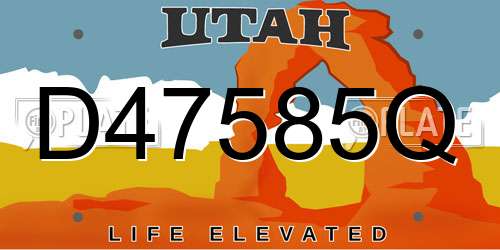 D47585Q Utah License Plate