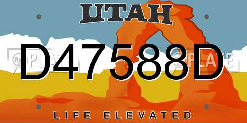 D47588D Utah License Plate