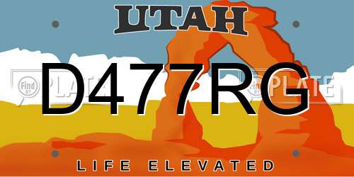D477RG Utah License Plate