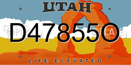D47855O Utah License Plate