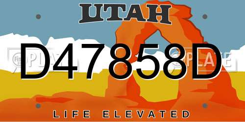D47858D Utah License Plate