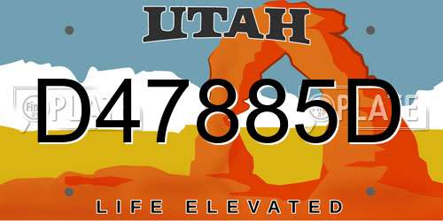 D47885D Utah License Plate