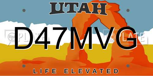 D47MVG Utah License Plate