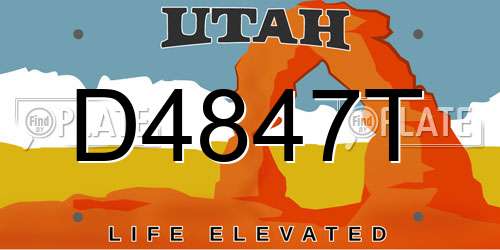 D4847T Utah License Plate