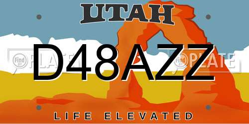 D48AZZ Utah License Plate