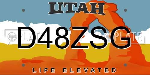 D48ZSG Utah License Plate