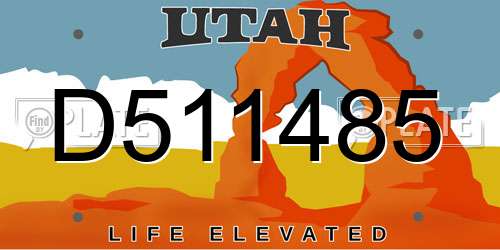 D511485 Utah License Plate