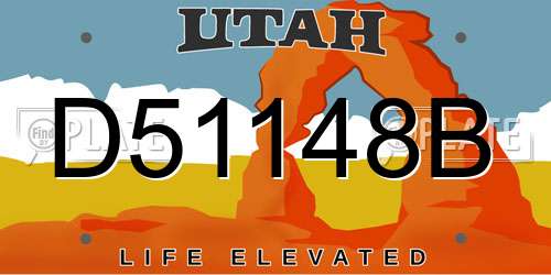 D51148B Utah License Plate