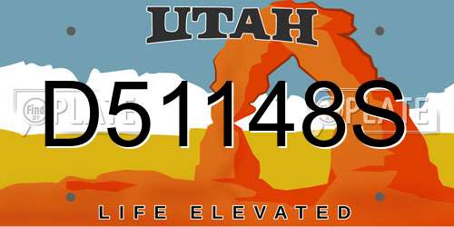D51148S Utah License Plate