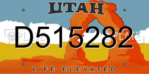 D515282 Utah License Plate