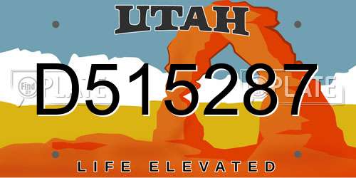 D515287 Utah License Plate