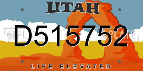 D515752 Utah License Plate