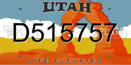 D515757 Utah License Plate