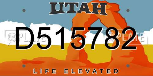 D515782 Utah License Plate