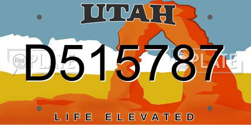 D515787 Utah License Plate