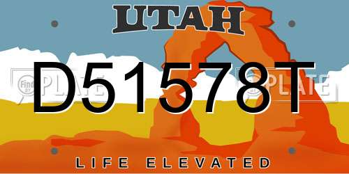 D51578T Utah License Plate