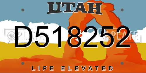 D518252 Utah License Plate