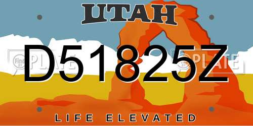 D51825Z Utah License Plate
