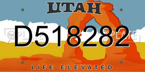 D518282 Utah License Plate