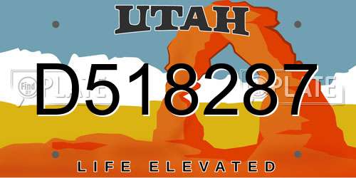 D518287 Utah License Plate