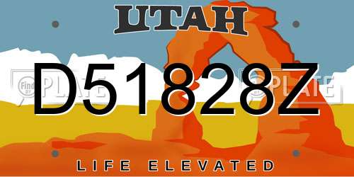 D51828Z Utah License Plate