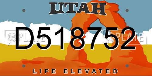 D518752 Utah License Plate
