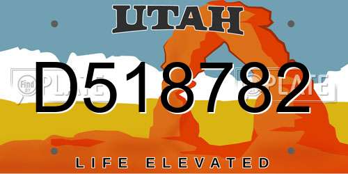 D518782 Utah License Plate