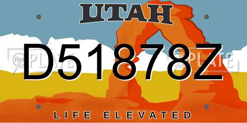 D51878Z Utah License Plate