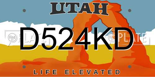 D524KD Utah License Plate