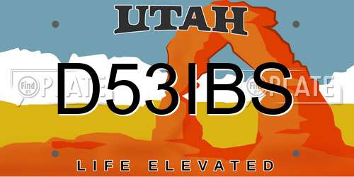 D53IBS Utah License Plate