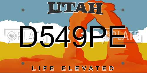 D549PE Utah License Plate