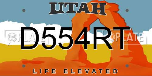D554RT Utah License Plate