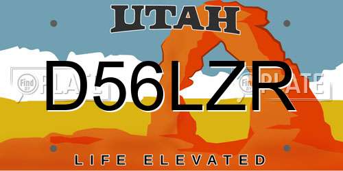 D56LZR Utah License Plate