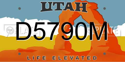 D5790M Utah License Plate