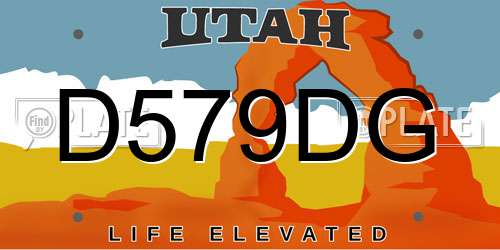 D579DG Utah License Plate
